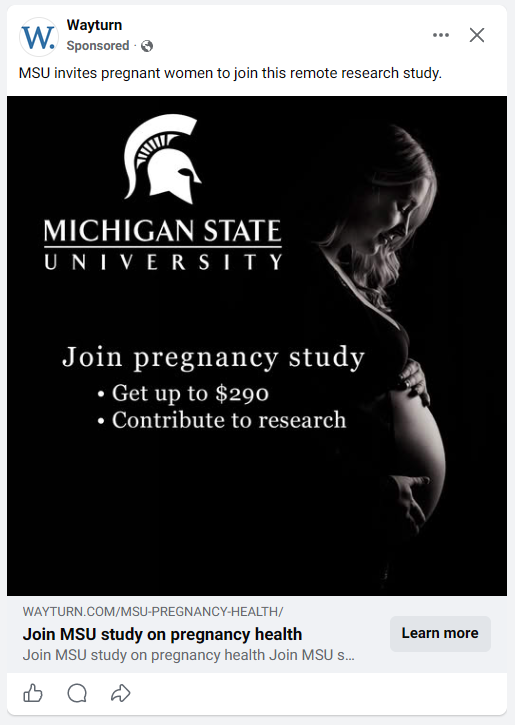 Example digital recruitment advertisement used for research recruitment